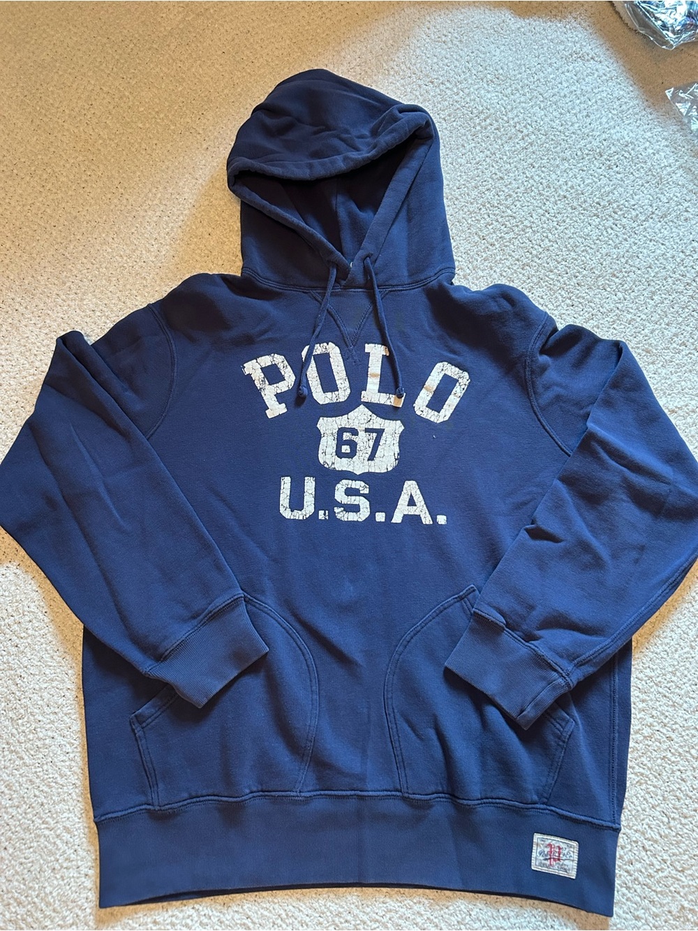 Large Polo Ralph Lauren Polo 67 U.S.A Navy Hoodie